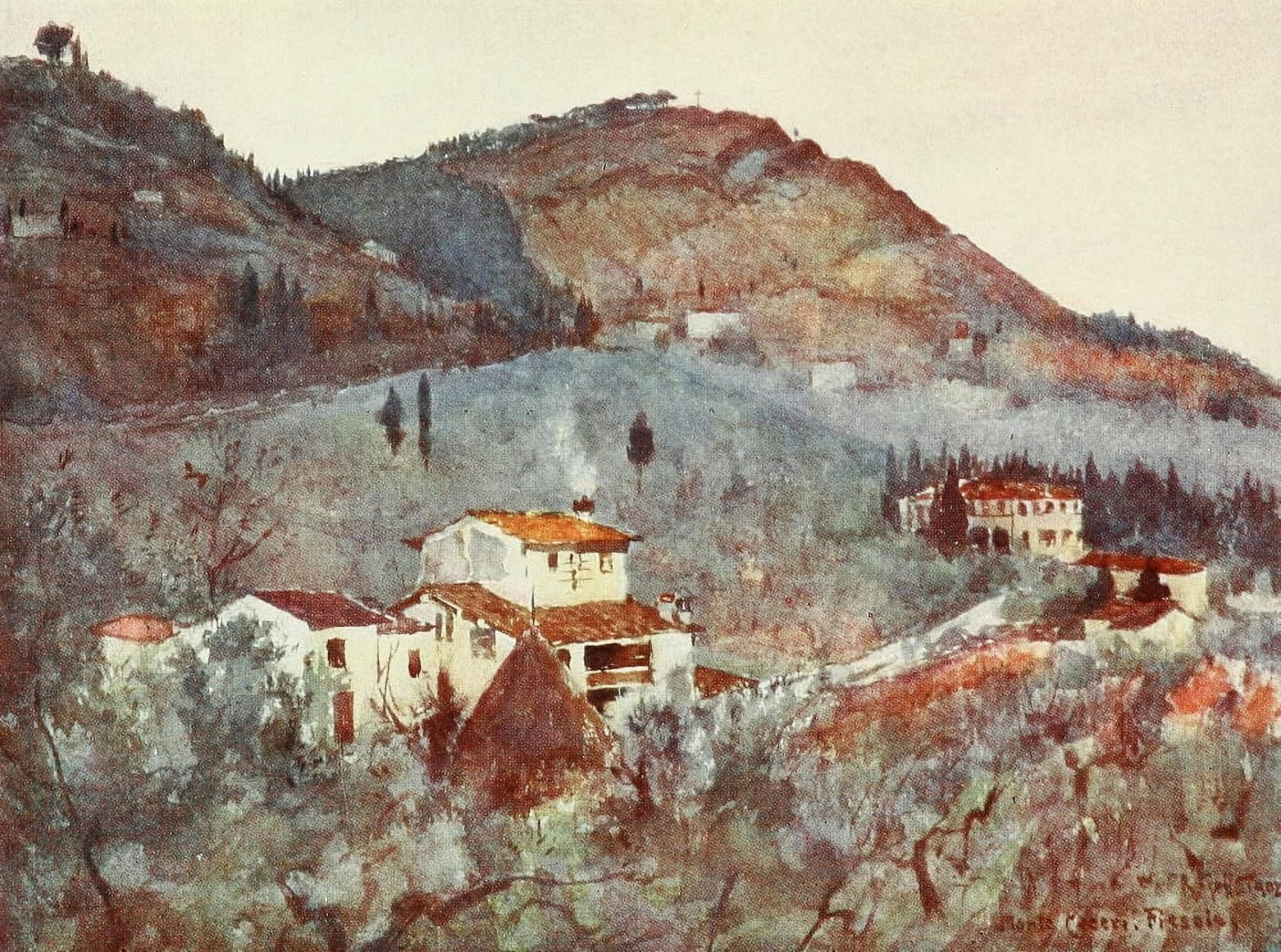Florence & some Tuscan Cities 1905 Below Monte Ceceri Fiesole Canvas Art - RC Goff (18 x 24)