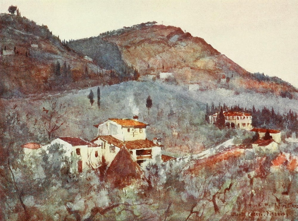 Florence & some Tuscan Cities 1905 Below Monte Ceceri Fiesole Canvas Art - RC Goff (24 x 36)