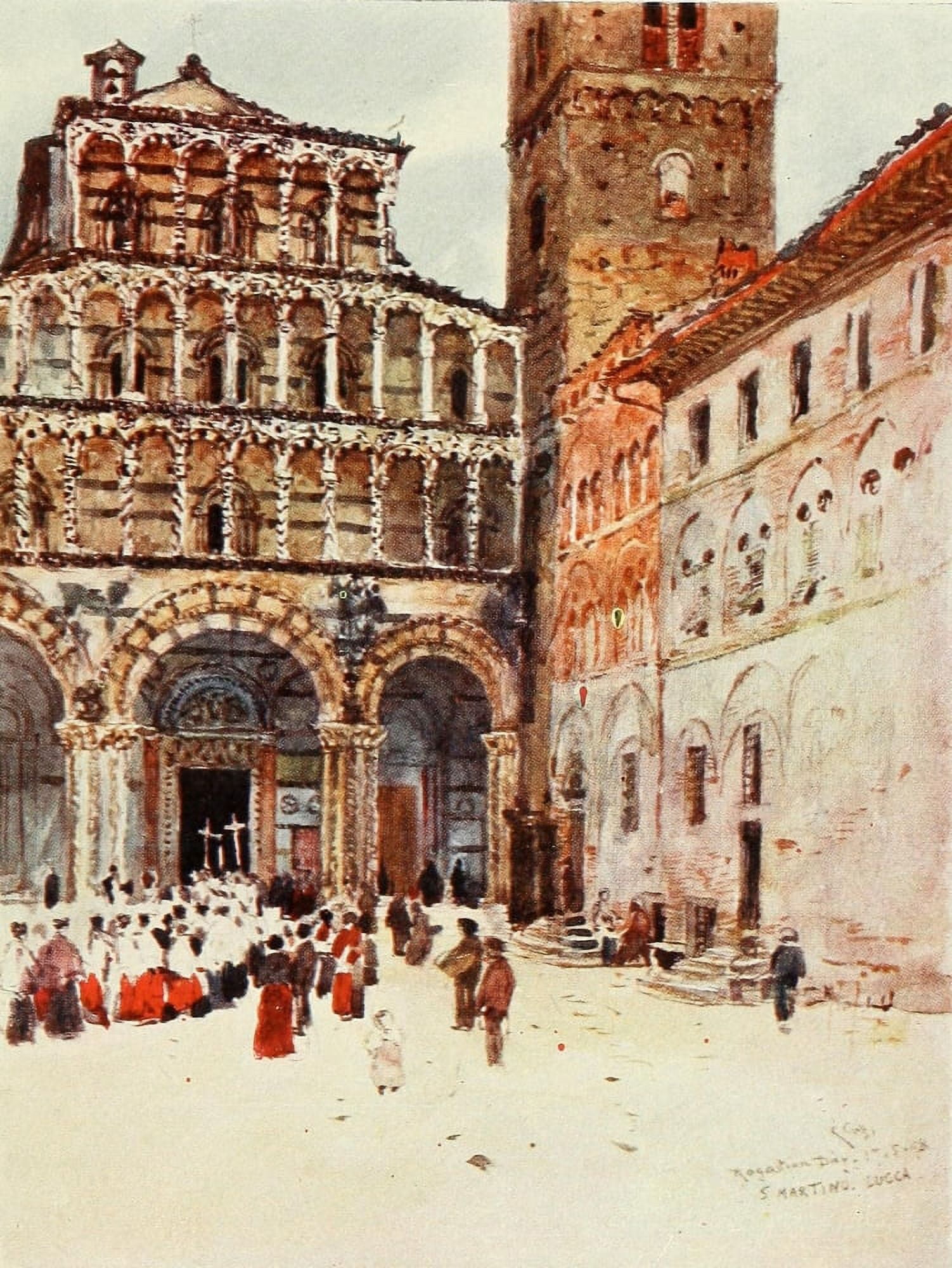 Florence & some Tuscan Cities 1905 Cathedral of San Martino Lucca Canvas Art - RC Goff (24 x 36)