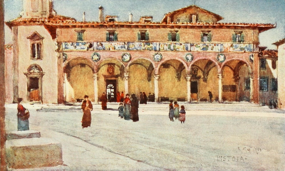 Florence & some Tuscan Cities 1905 Hospital del Ceppo Pistoia Canvas Art - RC Goff (18 x 24)