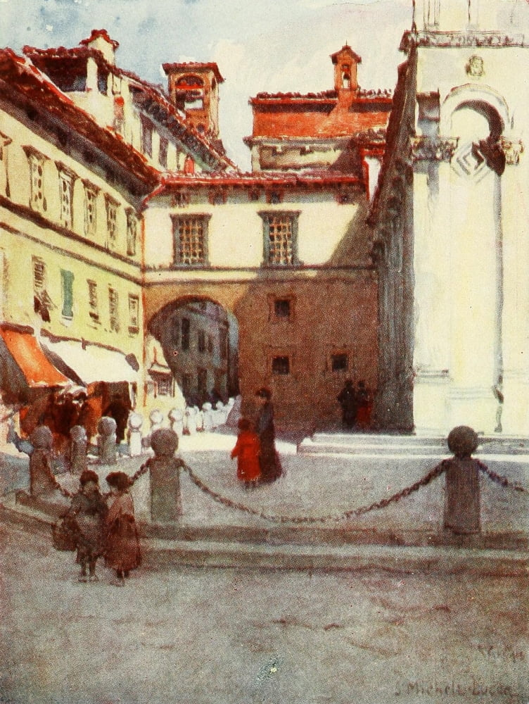 Florence & some Tuscan Cities 1905 Piazza San Michele Lucca Canvas Art - RC Goff (24 x 36)