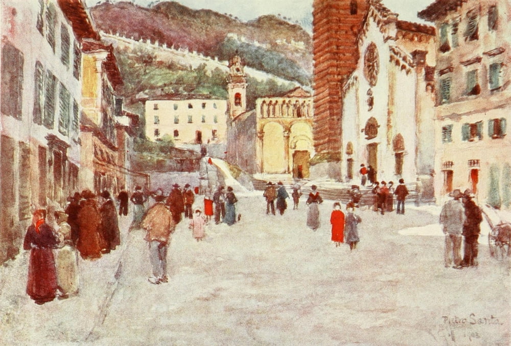 Florence & some Tuscan Cities 1905 Pietra Santa Canvas Art - RC Goff (18 x 24)