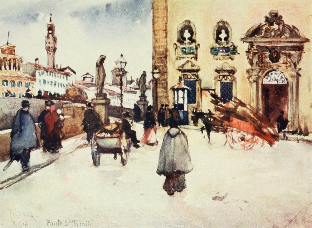 Florence & some Tuscan Cities 1905 The Frescobalde Palace Canvas Art - RC Goff (24 x 36)