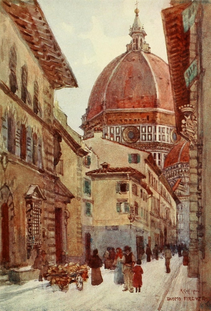 Florence & some Tuscan Cities 1905 Via dei Servi Canvas Art - RC Goff (24 x 36)