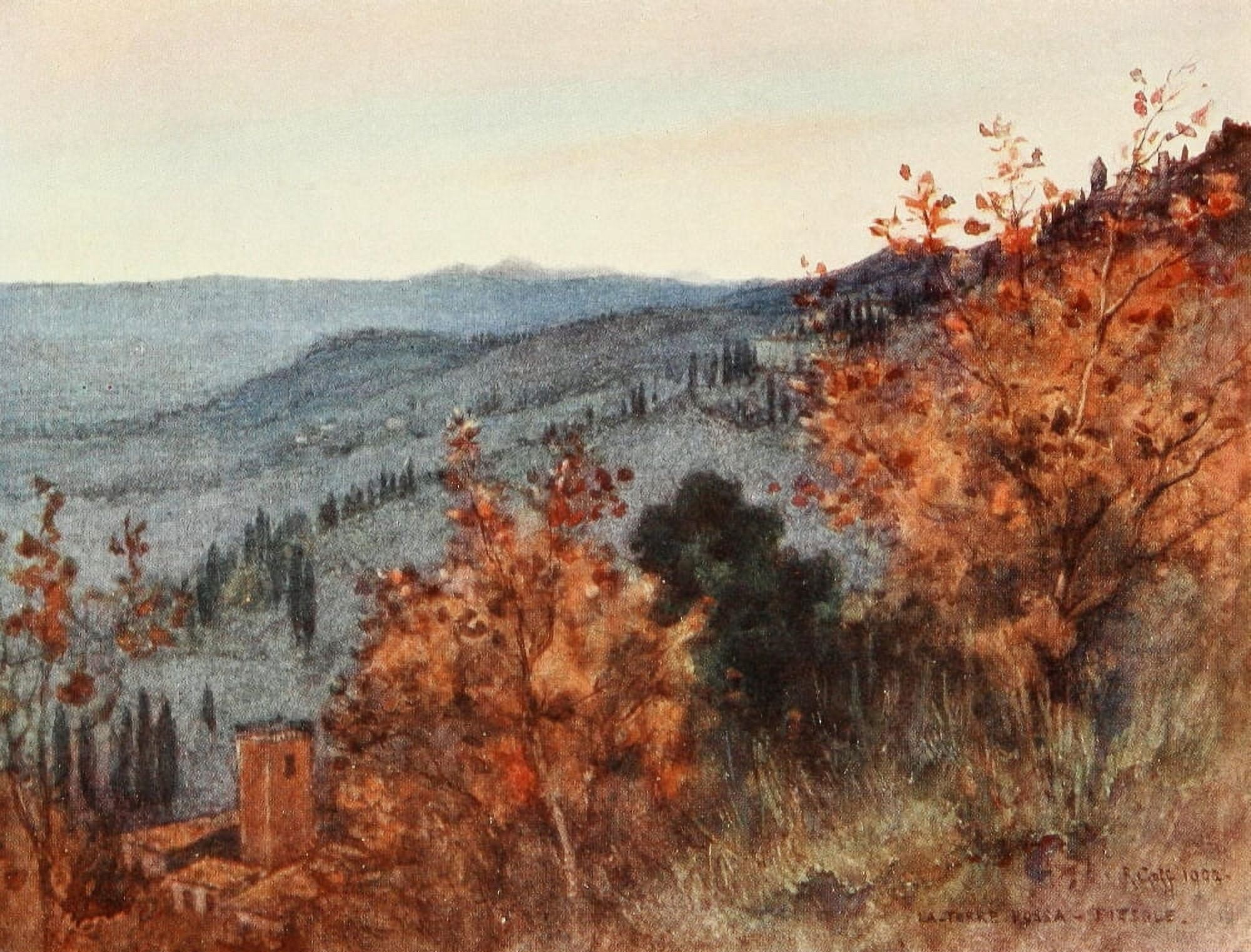Florence & some Tuscan Cities 1905 View over Tuscan Hills Canvas Art - RC Goff (24 x 36)