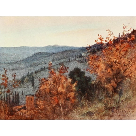 Florence & some Tuscan Cities 1905 View over Tuscan Hills Poster Print by R.C. Goff (24 x 36)