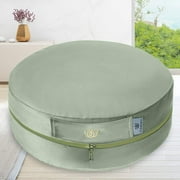 Florensi | Adjustable Round Meditation Cushion (16"x16"x5") | Large, Floor Support Pillow for Yoga, Women & Men | Removable Velvet Cover | Filled with 100% Buckwheat | Sage Green