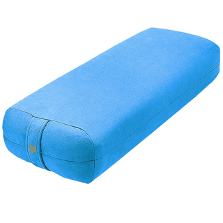 Florensi Yoga Bolster Pillow - Luxurious Velvet Bolster for Restorative Yoga  - Large Rectangular Cushion with Carry Handle - Supportive Meditation  Cushion - Machine Washable Cover and Carry Handle Light Blue