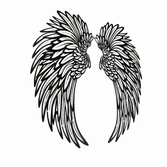 Florenta 1 Pair Angel Wings Metal Wall Art Decor with LED Lights,3D Angel Wings Wall Sculptures Decor,DIY Metal Wall Art Hanging Decor,for Home Bedroom Living Room Garden Office