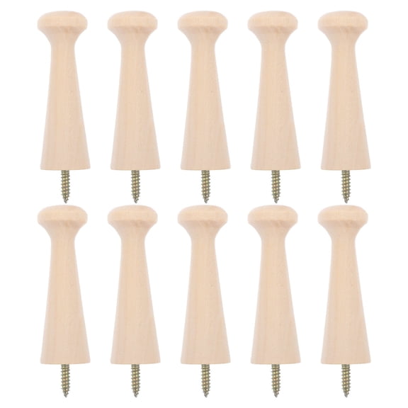 Florenta 10pcs Screw In Shaker Pegs Wooden Pegs For Hanging Wall Pegs Wood Hook Peg Rack