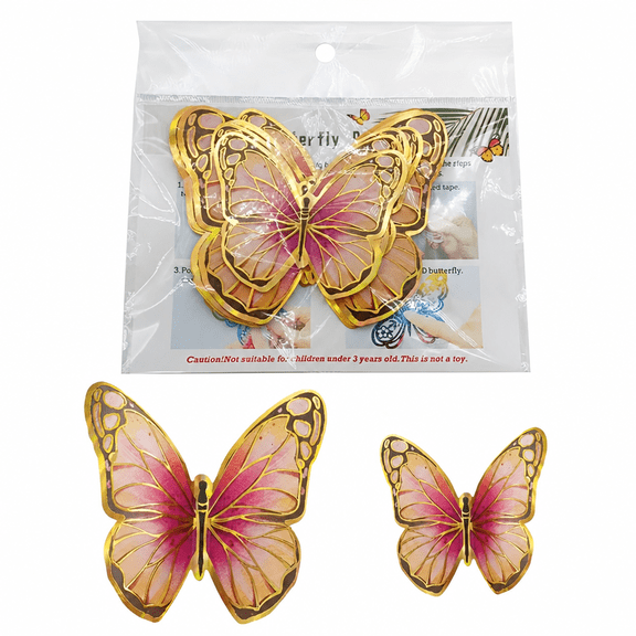 Florenta 12 Pcs 3D Butterfly Wall Decor Wall Stickers,Stereoscopic Decorative Background Decoration,12 Butterflies Decorations,Removable Butterfly Wall Decor Stickers