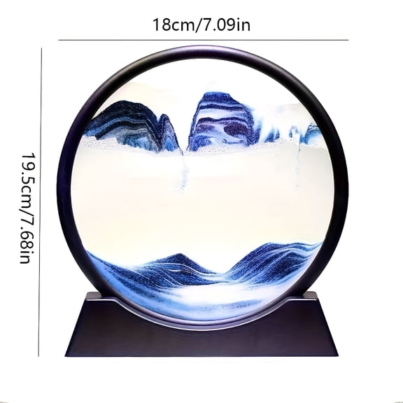 Florenta 3D Deep Sea Moving Sand Art,Relaxing Kinetic Sandscape Art Table Decor for Home,Office,Desktop,Mantle,Bookshelf