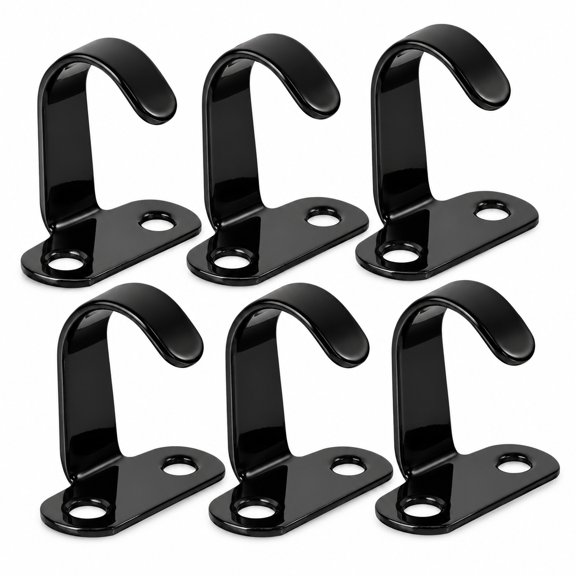 Florenta 6pcs Iron Screw Mounted Ceiling Hooks Under Shelf Hooks Heavy Duty Hook Hanger for Bathroom Kitchen Cabinet