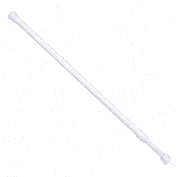 Florenta Adjustable Tension Rod Extendable Curtain Rod for Closet Wardrobe Bookshelf Small Window White