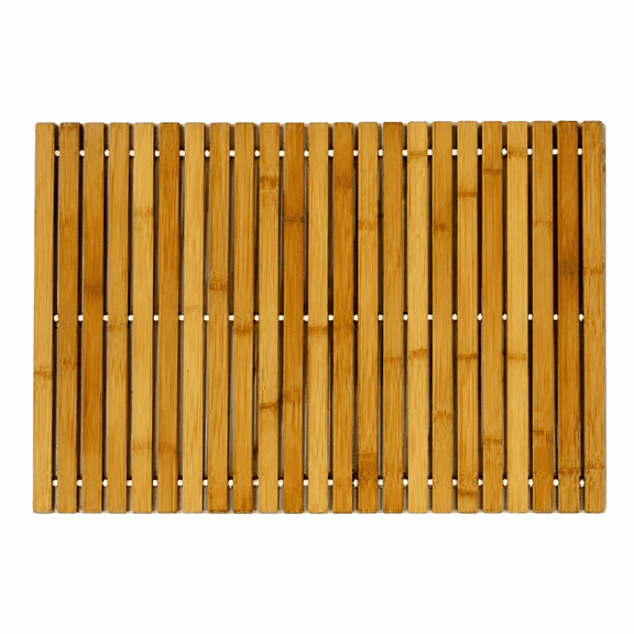 Florenta Bamboo Wood Bath Mat Non Slip Floor Mat Indoor Use Kitchen Rugs Bathmats for Bathroom Shower Toilet Sauna