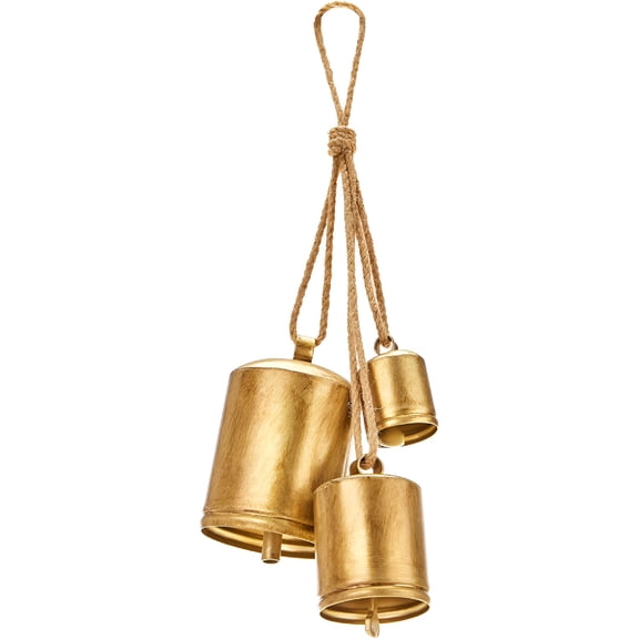 Florenta Christmas Bell Wind Chimes Hanging Harmony Bells Garden Set With 3 Rustic Bronze Bells