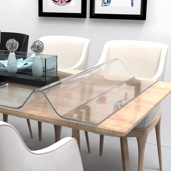 Florenta Clear PVC Vinyl Table Protector Runner Thick Crystal Plastic Kitchen Countertop Floor Protection Desk Protector Table Cover Square 16"