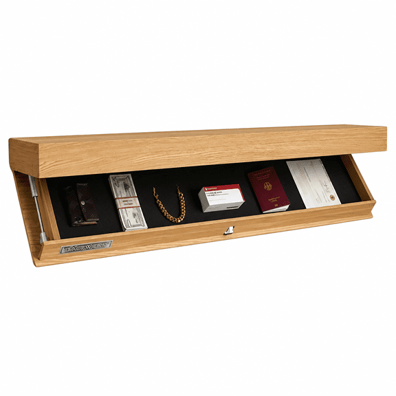 Florenta Designer Shelf with Secret Compartment,Concealed Floating Shelf,Shelf with Hidden Compartment,Wall-Mounted Storage Rack,Modern Home Decor,Ideal for Living Room or Office (Brown)
