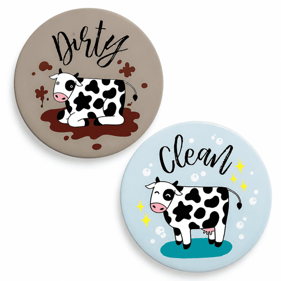 Florenta Dirty Clean Dishwasher Magnet,Dishwasher Magnet Clean Dirty Sign Magnet,Kitchen Reversible Dish Washer Magnet Sign,Refrigerator Magnet Flip with Magnetic Plate