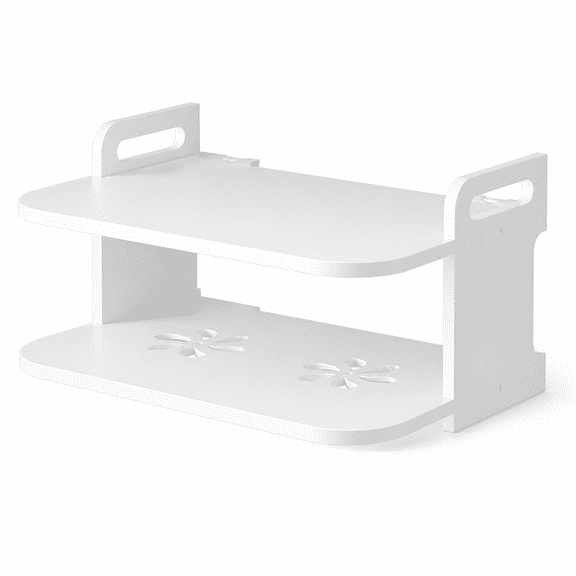 Florenta Floating Shelf for TV Components TV Box Shelf Thick DVD Player Wall Hanging Shelf Punching Storage Rack Floating Shelf for Set Top Box Router Game Consoles for Home,Holder for Bathroom