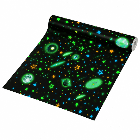 Florenta Glow in The Dark Stars and Moons Wall Decals for Ceiling,Removable Glowing Stars and Planets Wall Decal Sticker Glow in The Dark Galaxy Wall Decor for Kids Bedroom Living Room Nursery