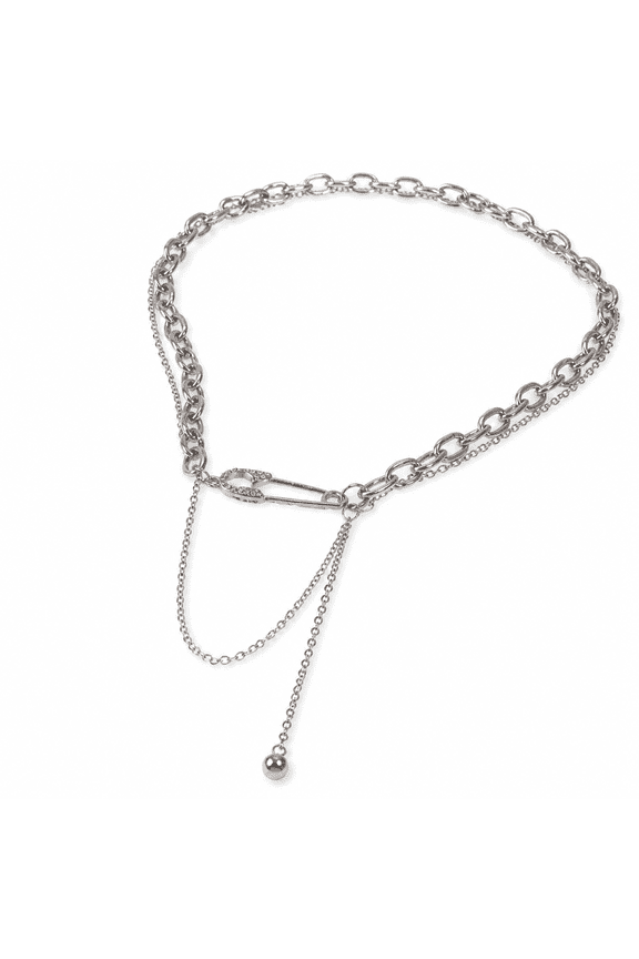 Gothic Light Luxury Safety Pin Dainty Party Jewelry Clavicle Chain Korean Style Pendant Necklace Sweater Necklace