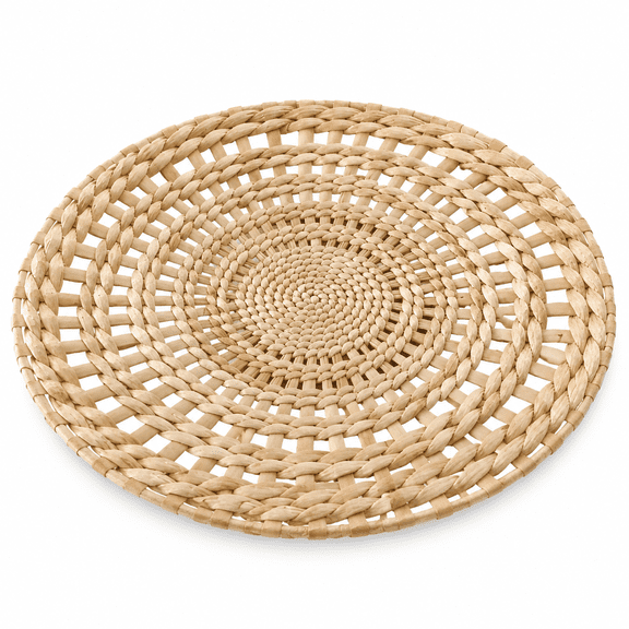 Florenta Home Decor Wall Basket Decor Boho Wall Hanging Decor Rattan Wall Decor Flat Round Wicker Woven Macrame Tapestry Wall Basket Serving Tray Art Handmade Set for Room Bedroom Living Room Brown