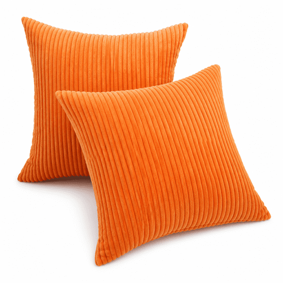 Florenta Soft Corduroy Striped Velvet Square Decorative Throw Pillow Cushion for Couch 45*45cm