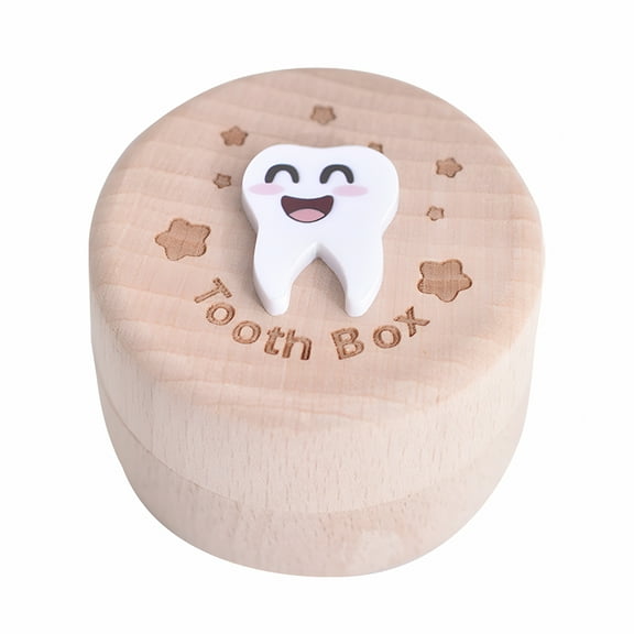 Florenta Tooth Box,Wooden Kids Tooth Box,Tooth Keep Chest,Tooth Holder Storage Box for Kids Teeth First Tooth Keeper,Tooth Fairy Treasure Container and Keepsake Box for Girls Boys
