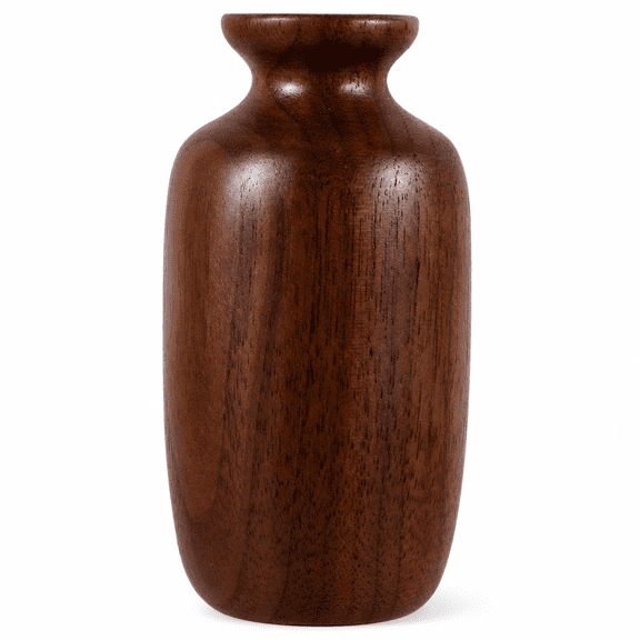 Florenta Wood Vase Wood Flower Vase Flower Bud Vase Chinese Style Wood Grain Planter Flower Arrangement Case