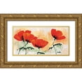 thumbnail image 1 of Florenti, Isa 14x9 Gold Ornate Wood Framed with Double Matting Museum Art Print Titled - Poppies on ricepaper I, 1 of 4