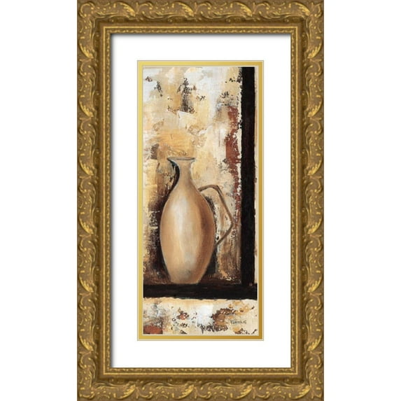 Florenti, Isa 16x32 Gold Ornate Wood Framed with Double Matting Museum Art Print Titled - Vases III