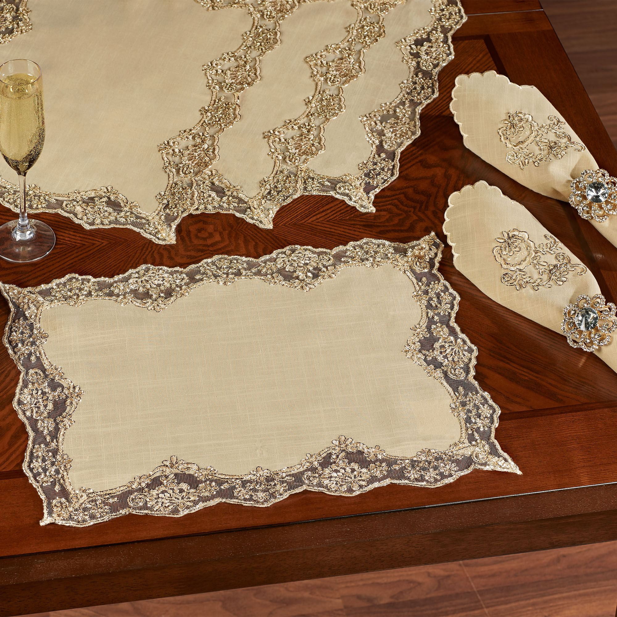 Florentina Placemats Antique Gold Set of Four Placemat Set of 4 ...