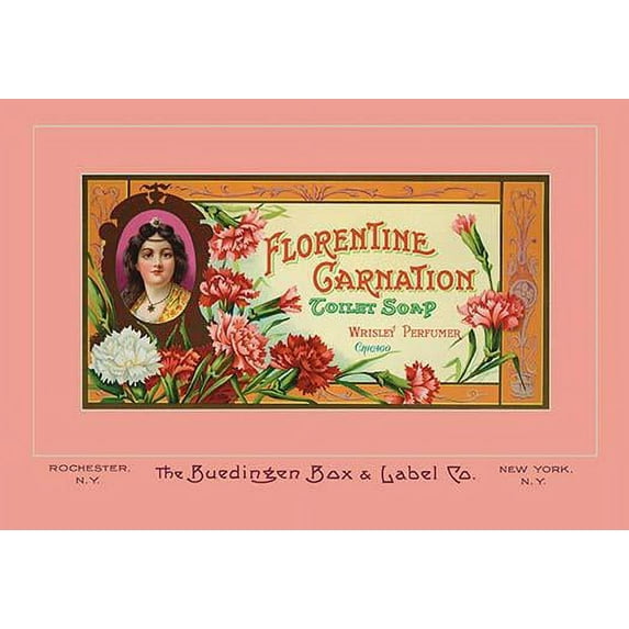 Florentine Carnation Toilet Soap-Fine Art Canvas Print (20" x 30")