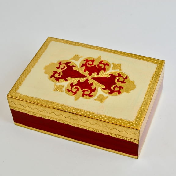 Florentine Carved Rectangle 8" x 10" Jewelry/Storage Box Large