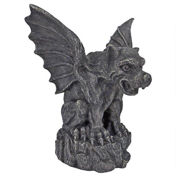 Design Toscano NG300010 Florentine Gargoyle Gothic Decor Statue, Large 12 Inch, Greystone C25