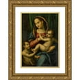 thumbnail image 1 of Florentine School 11x14 Gold Ornate Wood Frame and Double Matted Museum Art Print Titled - The Virgin and Child with the Infant Saint John the Baptist (Mid-16th&nbsp;Century), 1 of 4