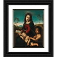 thumbnail image 1 of Florentine School 12x14 Black Ornate Wood Framed Double Matted Museum Art Print Titled: Madonna and Child with the Infant Saint John the Baptist (16th Century), 1 of 5
