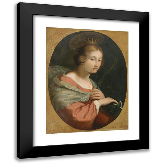 Florentine School 15x18 Black Modern Framed Museum Art Print Titled - Saint Catherine of Alexandria (18th Century)