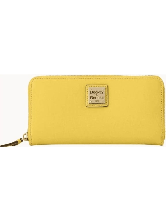 Florentine Yellow Large Zip Around Wristlet