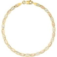 thumbnail image 1 of Floreo 10k Tri-Color Gold 3.3mm Valentino Link Chain Bracelet or Anklet, 1 of 5