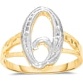 Floreo 10k Two-Tone Yellow Gold and White Gold 15mm Personalized A-Z ...