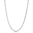 thumbnail image 1 of Floreo 10k White Gold 5mm Solid Rope Chain Diamond Cut Necklace, 1 of 5