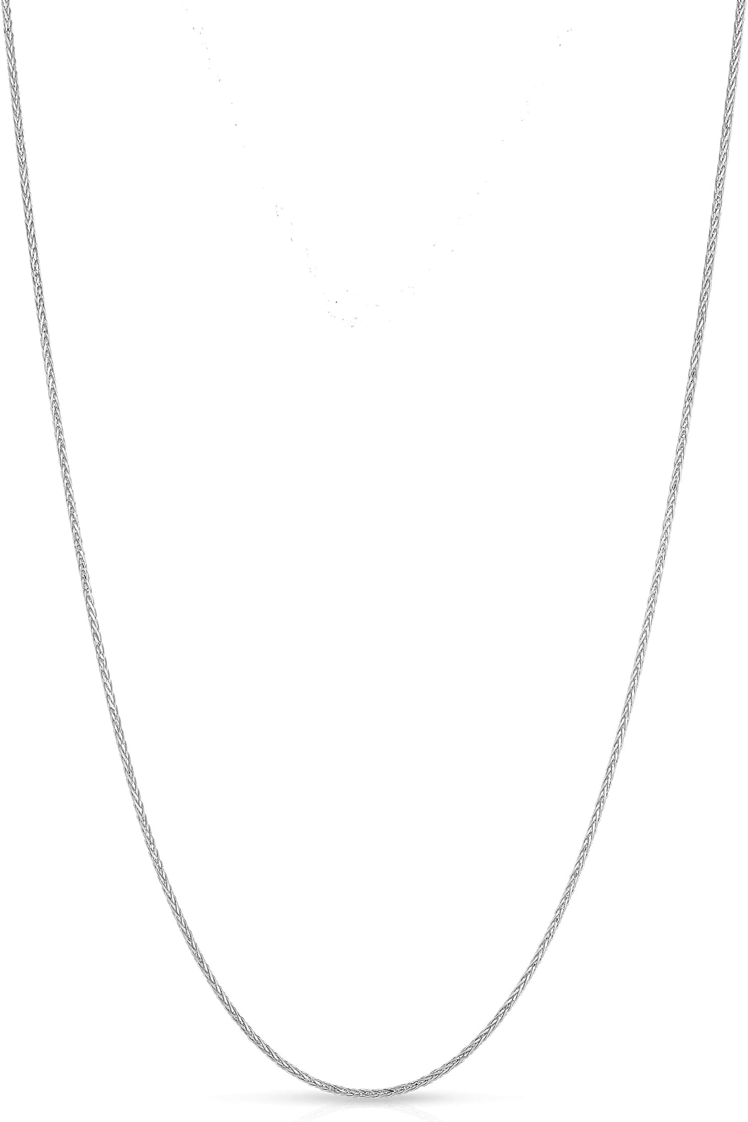 Floreo 10k White Gold Wheat Chain Necklace 16 Inch