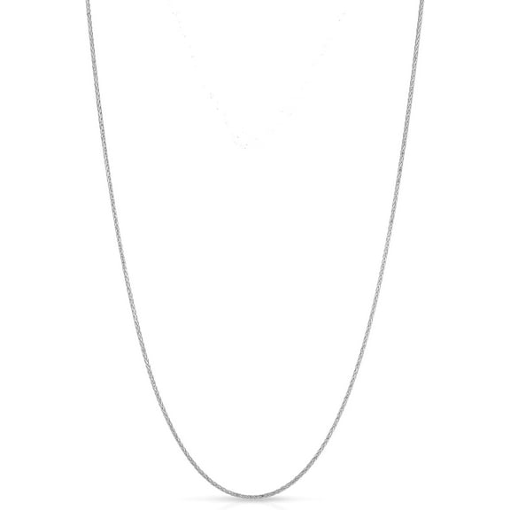 Floreo 10k White Gold Wheat Chain Necklace 16 Inch