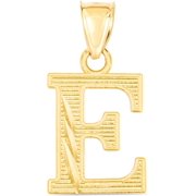 Floreo 10k Yellow Gold 0.45 Personalized Lighting Alphabet Letter A - Z Initial Charm Pendant with optional Extendable Chain Necklace