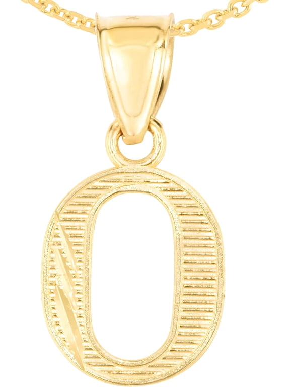 10k Yellow Gold 0.45" Personalized Lighting Alphabet Letter A - Z Initial Charm Pendant with optional Extendable Chain Necklace