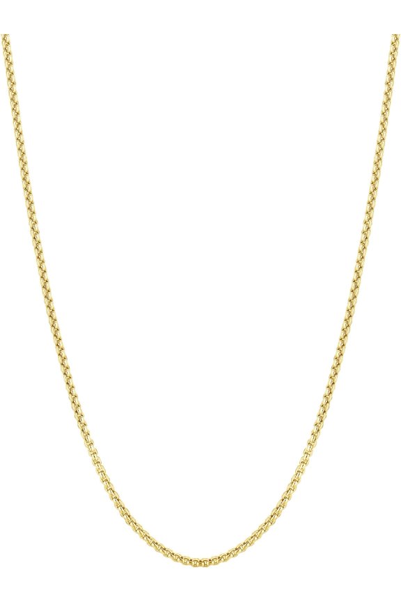 10k Yellow Gold 1.5mm Lite Round Box Link Chain Necklace 22 Inch