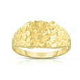 thumbnail image 1 of Floreo 10k Yellow Gold 10.8mm Square Nugget Ring, Sizes 6 - 13, 1 of 1