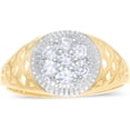 thumbnail image 1 of Floreo 10k Yellow Gold 11mm Two-Tone Flower CZ Openwork Ring, Sizes 5 - 13, 1 of 6